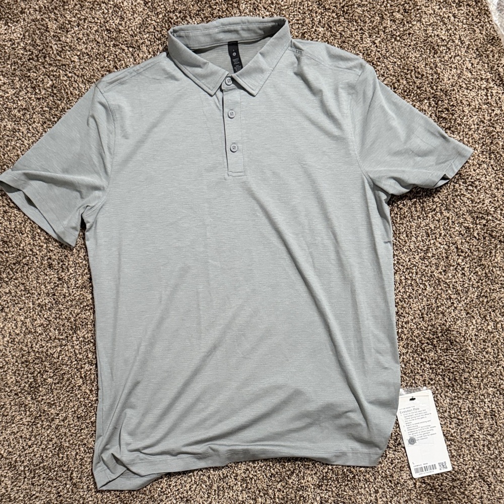 lululemon athletica Light Gray Polo Shirt